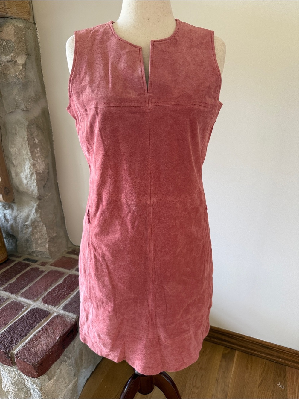 Genuine Suede Sleeveless Shift Dress